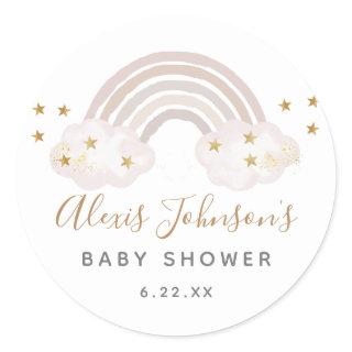 Boho Rainbow Baby Shower Stickers