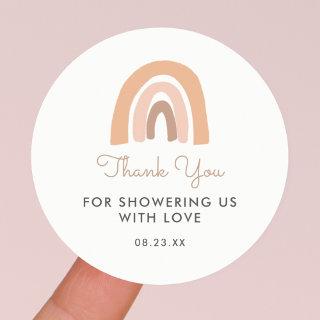 Boho Rainbow Baby Shower Thank You Favor Classic Round Sticker