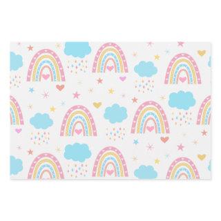 Boho rainbow pattern with clouds pastel   sheets