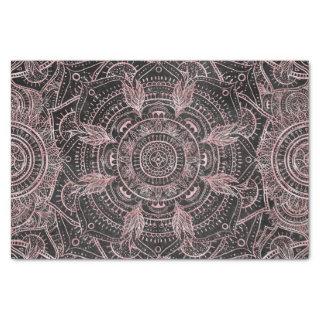 Boho Rose Gold Gray Mandala Elegant Design Tissue Paper