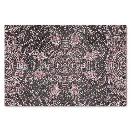 Boho Rose Gold Gray Mandala Elegant Design Tissue Paper
