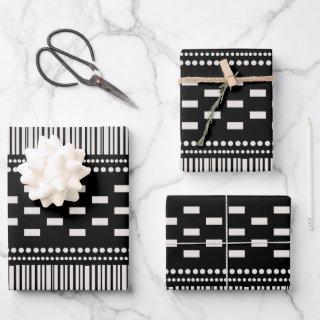 Boho Scandinavian Lines Dots Black White  Sheets