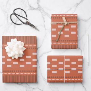 Boho Scandinavian Lines Dots Rust  Sheets