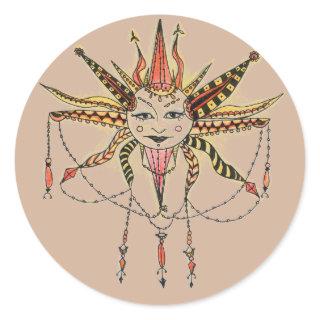 Boho Soleil Classic Round Sticker