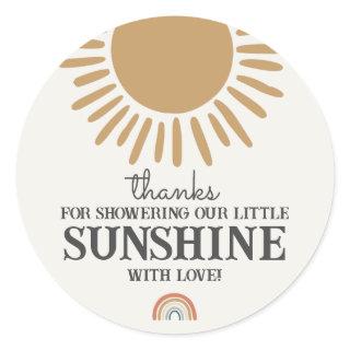 boho sunshine baby shower rainbow favor sticker