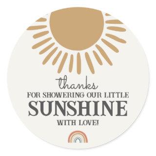 boho sunshine baby shower rainbow favor sticker