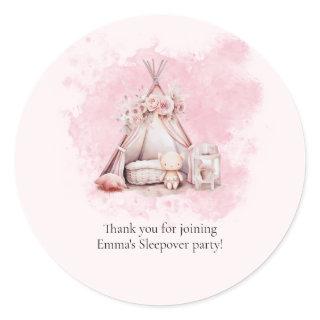 Boho Teepee tent Sleepover Favor sticker