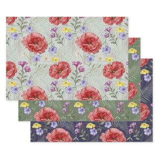 Boho Watercolor Colorful Wildflower Pattern  Sheets