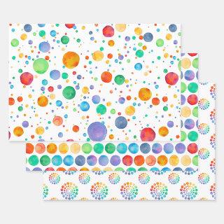Boho Watercolor Rainbow Dot  Set