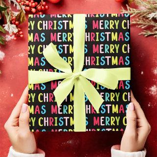 Bold Black Merry Christmas Multicolor Text Design