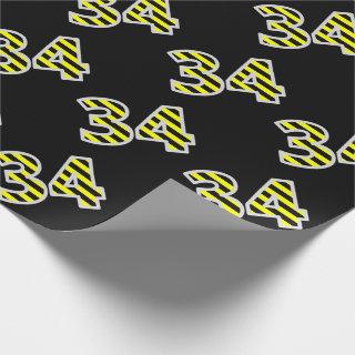 Bold, Black & Yellow Stripes 34 Event # (Birthday)