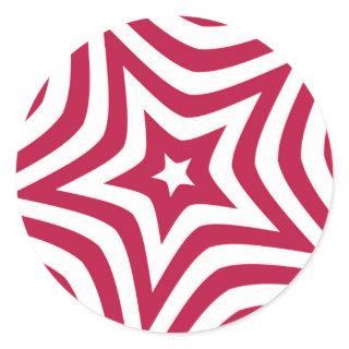 Bold & Bright Red & White Star in a Vector Pattern Classic Round Sticker