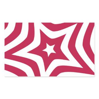 Bold & Bright Red & White Star in a Vector Pattern Rectangular Sticker