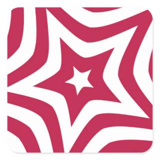 Bold & Bright Red & White Star in a Vector Pattern Square Sticker