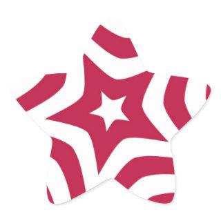 Bold & Bright Red & White Star in a Vector Pattern Star Sticker