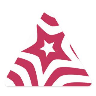 Bold & Bright Red & White Star in a Vector Pattern Triangle Sticker