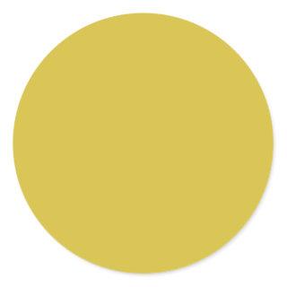 Bold Bright Solid Yellow Modern Wedding Blank Classic Round Sticker