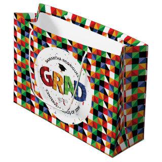 Bold Colored Pattern Grad Large Gift Bag