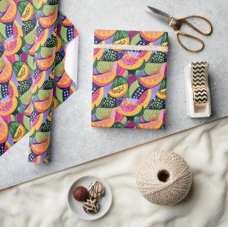 Bold Colorful Melon Summer Fruits Painting