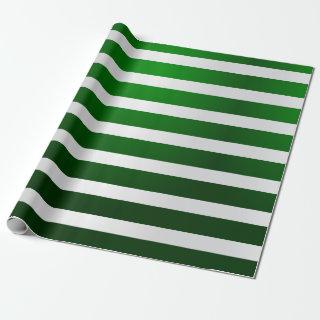 Bold Green and Silver White Stripes