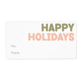 Bold Modern Happy Holidays Rectangular Gift Label