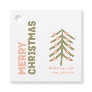 Bold Modern Merry Christmas Family Gift Tags
