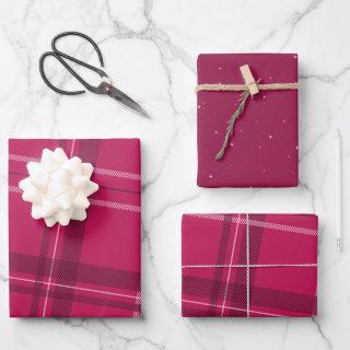 Bold modern pink plaid holiday  sheets