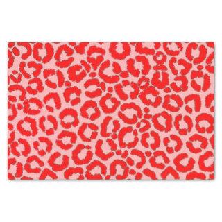 Bold Modern Red Pink Leopard Animal Print Tissue Paper