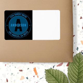 Bold Monogram & Return Address Etc. | Blue & Black Label
