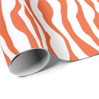 Bold Orange and White Zebra Stripes Animal Print