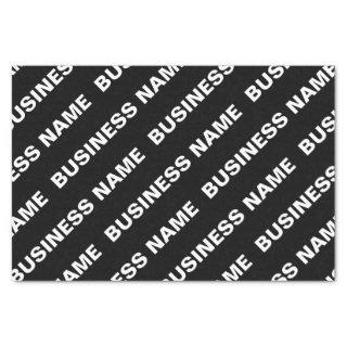 Bold Repeating Editable Name | Simple Black White Tissue Paper