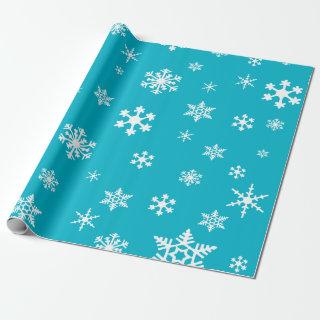 Bold White Snowflakes on Bright Scuba Blue Holiday