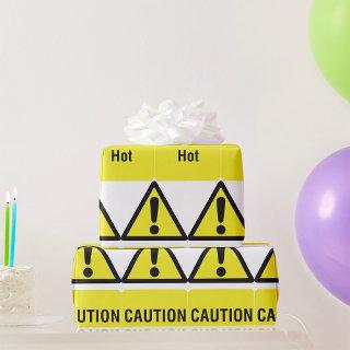 Bold Yellow Caution Hot Sign Safety