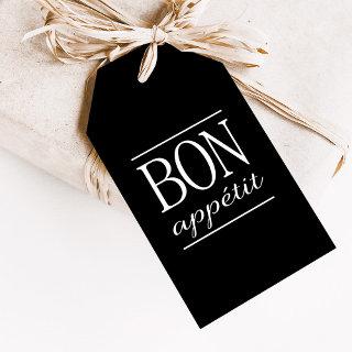 BON APPETIT Black Food Quote Gift Tags