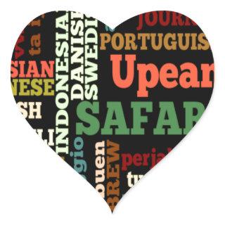 Bon Italian Irish Safari Hapanese Voyage Heart Sticker