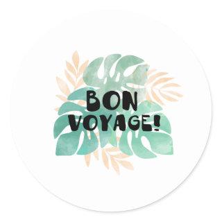 Bon voyage classic round sticker