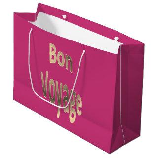 Bon Voyage on Dark Rose Large Gift Bag