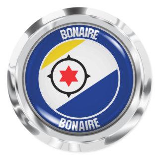 Bonaire Round Emblem Classic Round Sticker