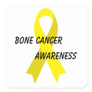 Bone Cancer Yellow Awareness Ribbon by Janz Square Sticker