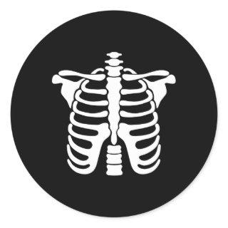 Bones Sal Column And Skeleton Rib Cage Halloween Classic Round Sticker