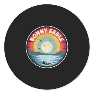 Bonny Eagle Lake Maine Colorful Scene Classic Round Sticker