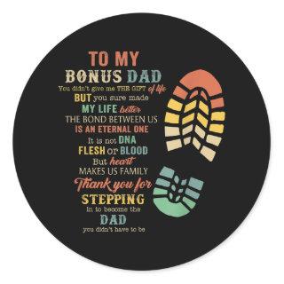 Bonus Dad Fathers Day Gift from Stepdad for Classic Round Sticker