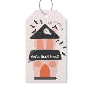 Boo Bag Cute pink and orange haunted house  Gift Tags
