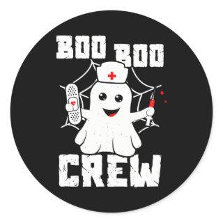 Boo Boo Nurse Crew Cute Boo Hold Bandage Needle Classic Round Sticker