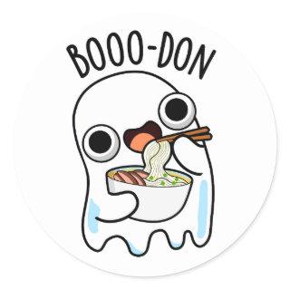 Boo-don Funny Ghost Udon Pun  Classic Round Sticker