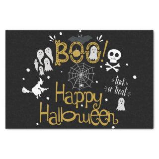 Boo Happy Halloween Whimsical Custom Gift Wrap Tissue Paper