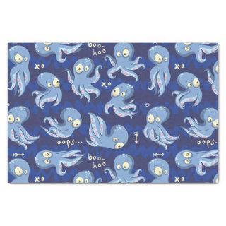 Boo Octopus Blue Kids Clothing & Décor Tissue Paper