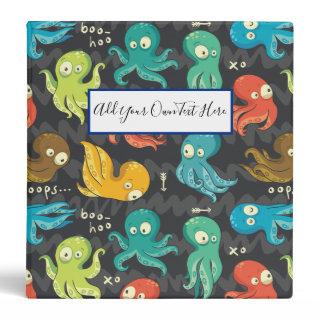 Boo Octopus Cute Multicolor Kids Clothing & Décor 3 Ring Binder