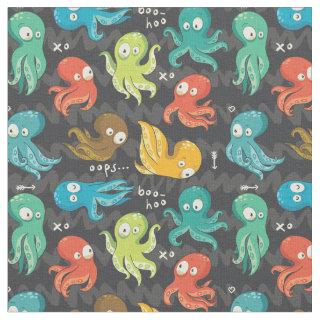 Boo Octopus Cute Multicolor Kids Clothing & Décor Fabric