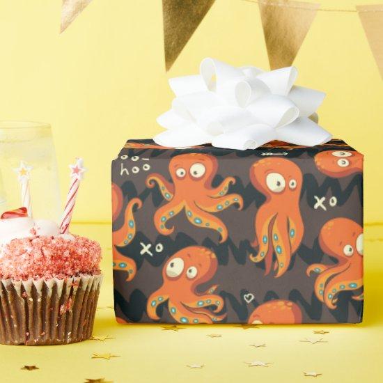 Boo Octopus Orange & Black Kids Clothing & Décor